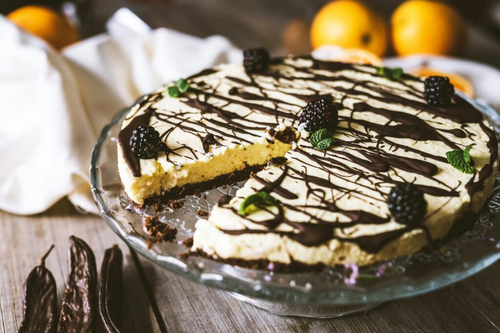 Vegan orange cake with carob